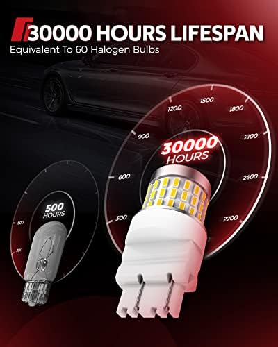 Image of Torchbeam 3157 LED Bulbs for Reverse Lights, Super Bright 3156 4157 3056 3057 4057 3457 Car LED Bulbs, 3000 Lumens 6000K Backup Signal Brake Parking DRL Tail Lights Bulbs Replacement, Pack of 2