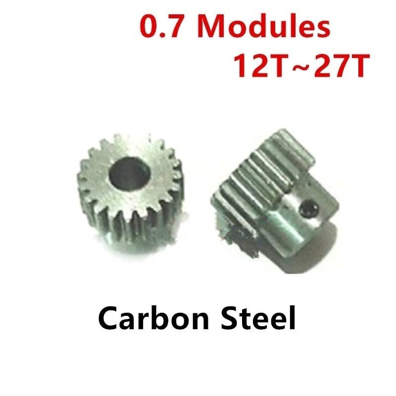 Cylindrical Drive 1pcs 0.7 Module 19T Spur Gear Carbon Steel Straight Teeth Gear 0.7M 19 Teeth Cylindrical Gear with Step Pinion Rack Machinery(4mm)
