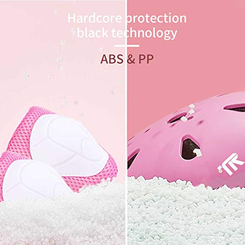 TRISOMY helmets for kids, bike Helmet for Ages 3-8 Boys Girls with toddler knee pads and elbow pads,Wrist Guards,Kids Protective safety Gear set uesd for Skateboard,Roller Skating,bicycle,Scooter,bmx
