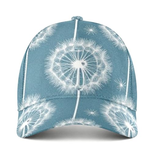 Gorro de poliéster azul con estampado de diente de león ajustable de 55 a 62 cm 2