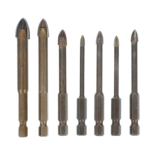 IWOWHERO 7 piezas Brocas para Azulejos con Punta Resistente y Duradero para Taladro Eléctrico Perforación Precisa Cerámica Gres Porcelánico y Vidrio