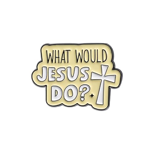 What Would Jesus Do Enamel Pin Yellow Words Christian Badge Brooch For Backpacks Coats Hats Accessories