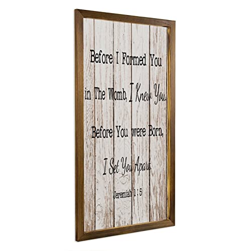 Panneau Before I Formed You decoration murale bois rustique maison 30x55