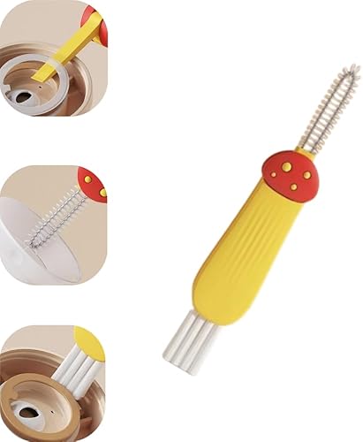 Miniatura 15 de Cepillo de limpieza de tapa de taza 3 en 1, juego de cepillos de limpieza de hendiduras para biberones, espacios reducidos, juego de cepillos de 6