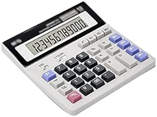 Calculadora prática Bateria solar Botão grande de potência dupla Calculadora grande de 12 dígitos LCD Display grande botão sensível (cor: branco)