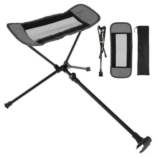 Outdoor Folding Chair Ottoman Portable Recliner Lazy Retractable Footstool Leg Rest Moon Chair Kit for Hiking Fishing Beach (Grey)