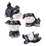 supvox 4 pezzi miniature figurine cucciolo schnauzer in resina realistica decorazione stabile e luminosa per tavoli e vetrine per regali e feste compleanno cane
