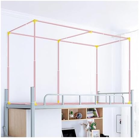 Fabric Bed Drapes Mesh Protection Canopy Shielding Netting,Canopy Bed Frame,Bed Canopy Frame, Bed Frame Poles 4 Corner Post Bed Canopy Frame Twin Top Bunk Bed Tent Canopy Bunk Bed Cover Tent