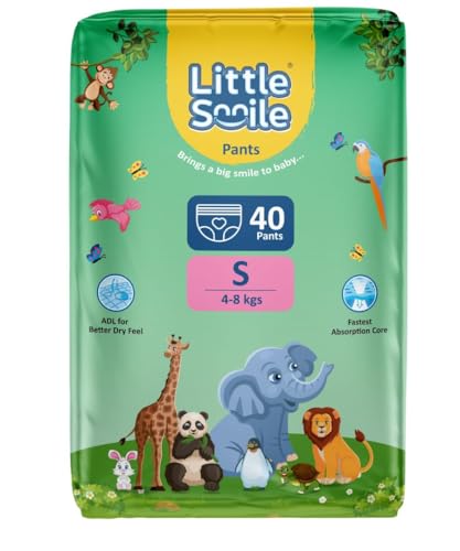 Image of Baby Diapers Pant Style | Size - S - 40 (Pack of 1) | Odorless and Antibacterial Layer with Urine Indicator (40 Pieces)