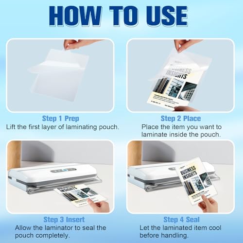 Image of 300 Pack 3mil Thermal Laminating Pouches 5 inchx7 inch Badge Laminate Pouches Clear Laminated Luggage Tags Printable Laminator Pouches for Business Permits Cards (300, 5x7inch)