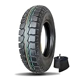 5.00-12 Compact Tractor Tires with Tubes, 500x12 Heavy-Duty Bar Tread Design, 8P.R. 400KPA 83/81J
