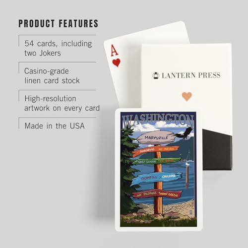 Baraja de 52 cartas tamaño póker Destinos Marysville miniatura 3