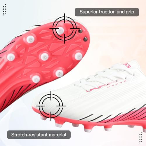 Vizari USA Youth Soccer Cleats Boys, Girls - Firm Ground Football Shoes for Toddlers/Little/Big Kids | Football Cleats - TPU Outsole - Pink, Black, Blue4