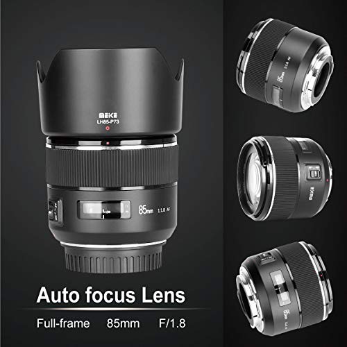 Meike 85mm F1.8 Full Frame Auto Focus Lens Compatible with EOS EF Mount Digital SLR Cameras
