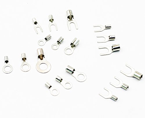 330Pcs Assorted Non-Insulated Ring Fork O-Type U-Type Terminals Assortment Kit Electrical Crimp Spade Set Lug Cable Wire Connector #TOP4