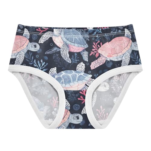 Wusikd Cute Turtles Girls' Underwear Cotton Sea Beach Girls Briefs Soft Toddler Underwear 2T