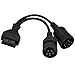 AMHTDOL OBD 6pin 9pin J1708 J1939 Cable for Truck 6+9pin to OBD2 16pin Adapter Fit for Cummins Heavy Duty Truck Scanner Cable OBD to 9 pin J1939 6pin J1708 Split Y Connector for Diesel Diagnostic Tool