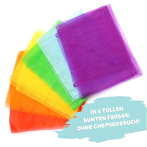 Kleintober Premium Jongliertücher I Bunte Chiffontücher I mit Anleitung für 5 Spiele I Tanztücher I Tücher Spiel für… – Bild 5