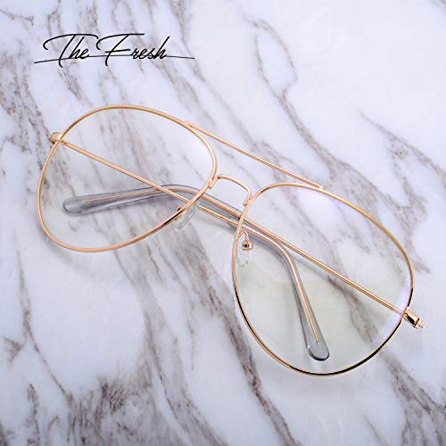 Image of The Fresh Classic Aviator Frame Light Color Lens XL Oversized Sunglasses Gift Box