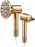 Séchoir ionique haute vitesse, 200M Séchoir à ions négatif avec diffuseur magnétique, silencieux & Sèche-cheveux de voyage léger pour hommes femmes, séchage rapide pour Salon à la maison (Or)