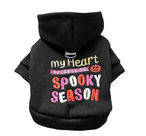 AttRex かわいい ペット服 コート 犬猫洋服 秋冬 暖かい 防寒 人気 脱毛保護 ドッグウェア パーカー ボア フード付き 小型犬 中型犬 ハロウィン 仮装 記念撮影 着脱簡単 お出かけ 散歩 (XL,ブラック・B)