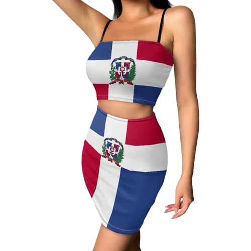 Image of Biyejit Women's 2 Piece Summer Outfits Spaghetti Strap Crop Tops and Bodycon Mini Skirt Dress Set Plus Size S-4XL