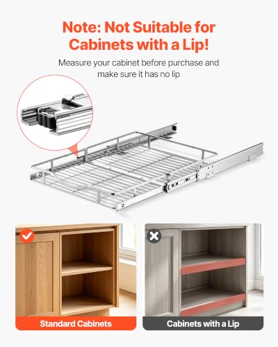 Image of VEVOR Pull Out Cabinet Organizer 16.93 inchW x 21.06 inchD Steel Slide Out Drawers