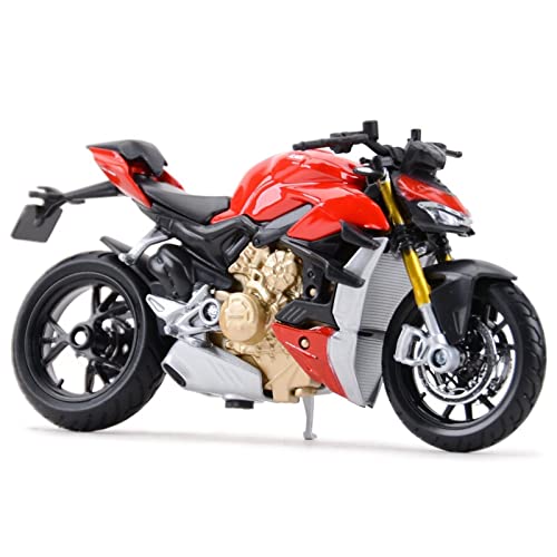 Modèle Ducati Super Naked V4 S 1:18 miniature de moto de course en métal injecté pour vitrine