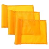 RUNROTOO 3er-Pack Golffahnen für den Garten – Gut sichtbare Markierungsfahnen – Ersatzfahnen für den Golfplatz, ideal für das Putting Green zu Hause, 20,8 x 16 cm, Orange