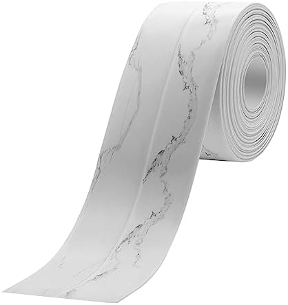 Linlyda 1.5''x10.5FT Caulk Tape Sealant Strip for Bath & Kitchen, PVC Self Adhesive Caulk Strip Waterproof Caulking Sealing Strip Tape for Toilet Base, Bathroom Shower Sink Edge Protector, Cracks
