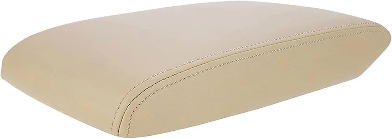 Car Center Console Armrest Latch Cover Lid Beige PU Leather Compatible with Toyota Highlander 2008-2013 Accessories
