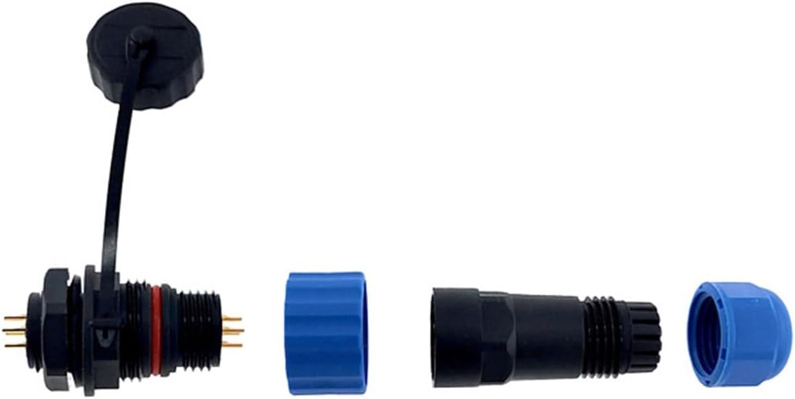 SP16 Connector 2 Pin/3/4/5/6/7/8/9 Waterproof IP68 Male and Female Receptacle Power Cord Connector(Back Nut 5P)