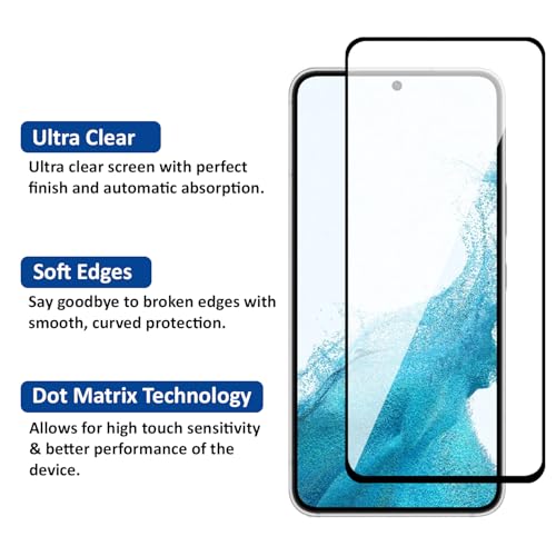 Image of AIBEX Tempered Glass for Samsung S22 / Samsung S23 5G | 9H Hardness | Anti-Glare & Anti-Fingerprint | Water Resistant | Edge-to-Edge Full Screen Protector | Bubble-Free Installation