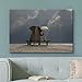 wall26 - Canvas Prints Wall Art - Elephant and Dog Sit Under The Rain | Modern Wall Decor/Home Decoration Stretched Gallery Canvas Wrap Giclee Print. Ready to Hang - 16