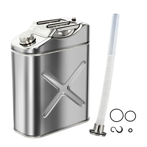 5 Gallon Stainless Steel Water Container for Camping, Leak Proof Stainless Camping Water Can with Filtering Water Guide Pipe/Pressure Relief Valve, Portable Water Tank Jug for Emergency Storage