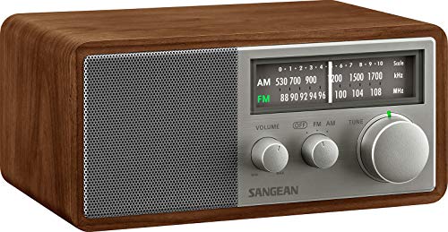 Image of Sangean SG-116 AM /FM Analog Wooden Cabinet Receiver, Walnut-Silver