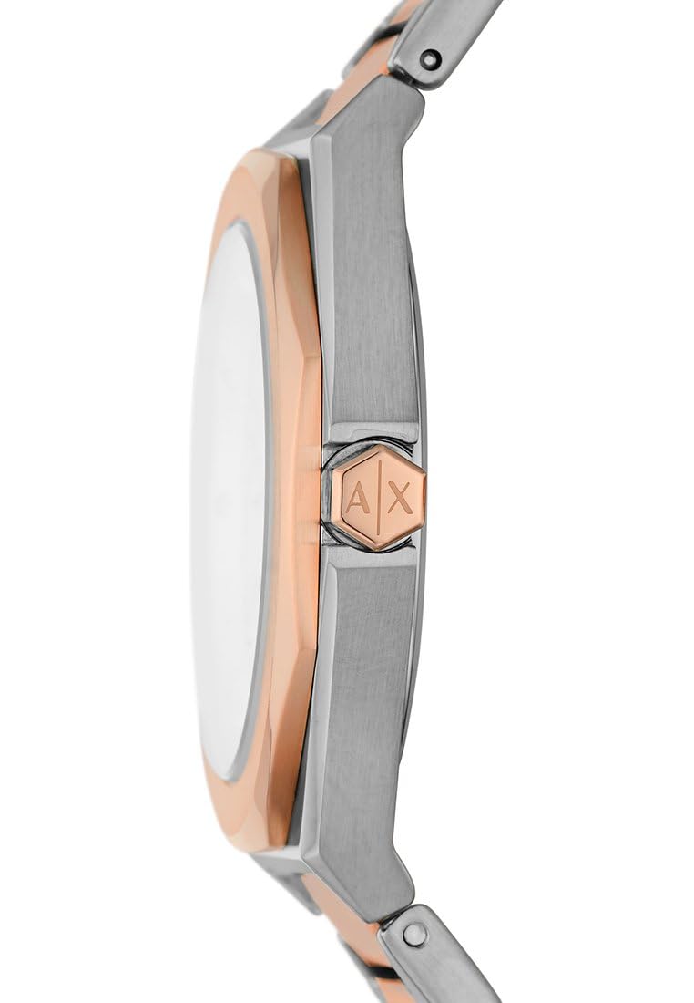 Armani Exchange Orologio da donna, Movimento al quarzo a tre lancette e cassa da 34 mm con cinturino in acciaio o pelle