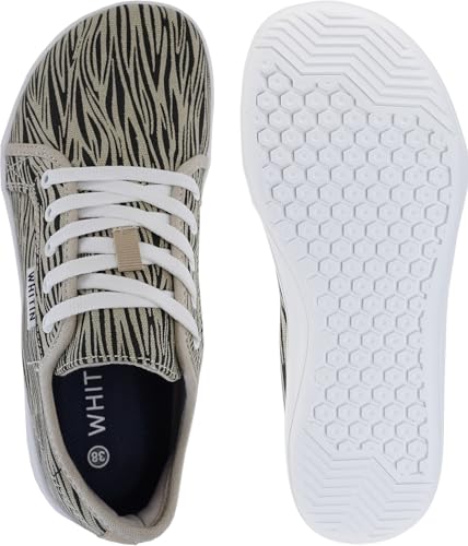 Image of WHITIN Women's Canvas Barefoot Shoes | Wide Sneakers | Classic Fit W81V2 | Machine Washable, Breathable Fashion Canvas, Flexible Support During Training, Simple Design, Natural Feel, Wide Fit Walking