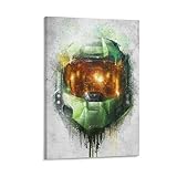 silanod Master Chief's Helmet Room Aesthetic Posters For Room Aesthetic And Decor Poster For Living Room Bedroom Bathroom Office Kitchen Decor Frame-style12x18inch(30x45cm)