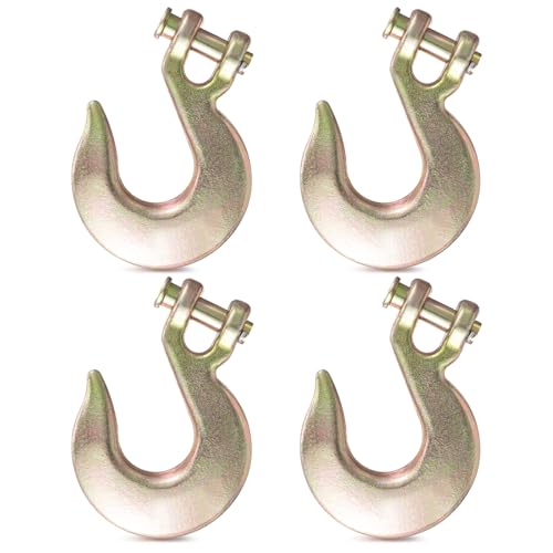 Image of 4 Pack 1 /2 inch Clevis Slip Hooks Heavy Duty Clevis Grab Chain Hooks Grade 70 Steel for Tie Down Chain, Trailers, and Load Binding Applications, 11, 300 Lbs Working Load Limit