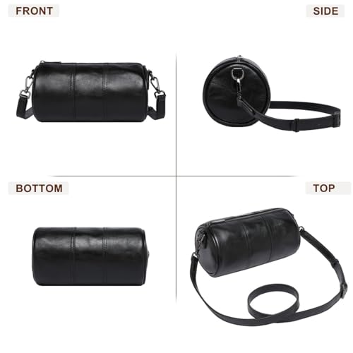 Image of COOLCY Crossbody Bags for Women Genuine Leather Soft Trendy Circle Cross Body Shoulder Bag Designer Cylinder Purses handbags