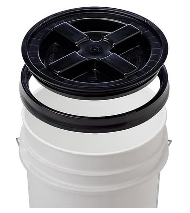 Lebensmittelechte Eimer 5 Gallonen House Naturals 5 Gallonen Eimer Set (3 Stück) – Lebensmittelecht, BPA-frei, US-produziert, Mit Schraubdeckel, Metall- Und Kunststoffgriff – Für Vorratslagerung, Garten, Garage