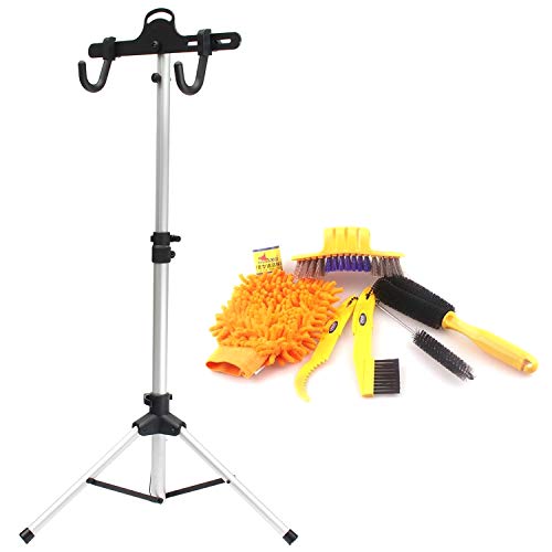 EASY BIG Portable Indoor Bike Racks Storage Adjustable - Gravity Bicycle Stand Garage with Bike Cleaning Tools Kit