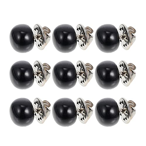 EXCEART 10Pcs Women Shirt Brooch Buttons Cover up Button Pin Safety Brooch Buttons Collar Corsages for Clothing Dress Supplies Black