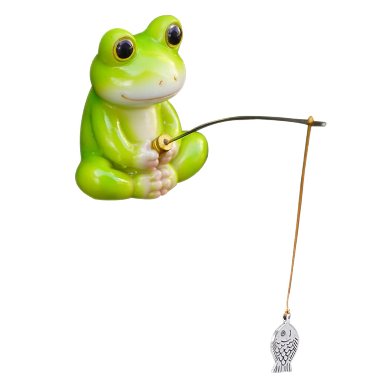 MAGICLULU 5 Pezzi Di Piccole Decorazioni Per Acquari Statuette Di Decorazioni A Forma Di Rana Da Pesca Decorazioni in Resina Ornamenti Per Acquari Decorazioni Per Scrivania Per Bambini