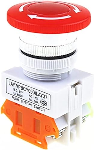 Bouton d'arrêt d'urgence LAY37-11ZS commutable avec tête de champignon rouge