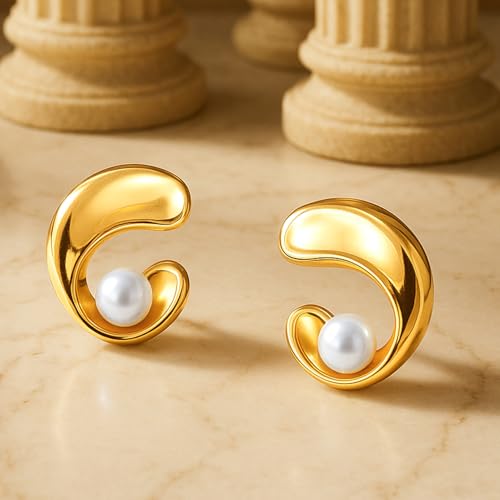 Image of Rubans Earrings Unique Design & Shapes Stylish Trendy Jewellery Gift for Women & Girls