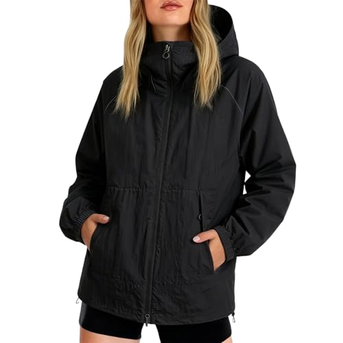 Chubasquero para mujer impermeable y transpirable con capucha ajustable 2