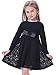 Produktbild BONNY BILLY Mädchen Kleider Sommer Kurzarm Baumwolle Spitzenkleid Freizeitkleid mit Schleife,Schwarz (Langarm),10-11 Jahre/150