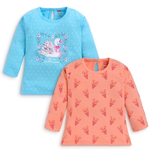 Image of LuvLap Baby Girls 100% Cotton Full Sleeve Girls Top, Pack of 02